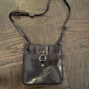 Authentic Black Leather Shoulder Bag FROM ITALY!